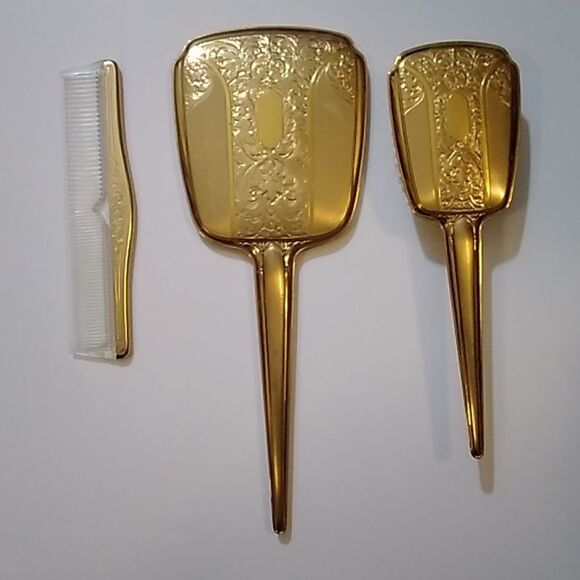 Antique Of Art Decor Golden Wheel Combo Vanity Set 3 Pc - Picture 1 of 5